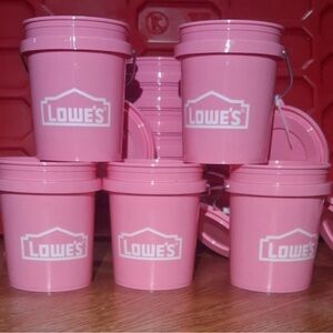5 mini pink Lowe’s buckets